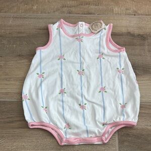 The Beaufort Bonnet Company Pink and White Bodysuit